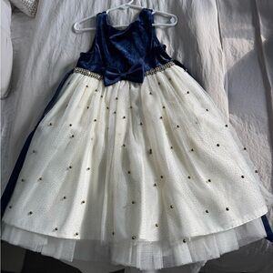 Elegant Blue and White Kids Dress